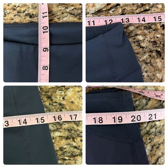 Zella Leggings Womens Cropped Compression High Rose Ladies Small Navy Mesh - Picture 3 of 7